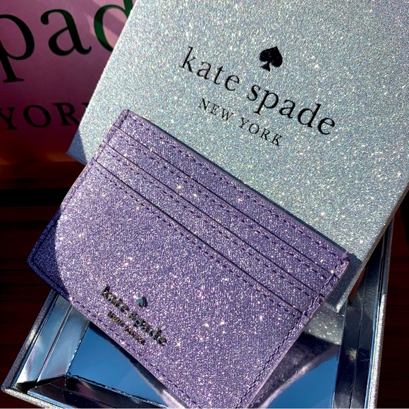 Kate Spade Holiday Collection Lilac Frost Tinsel Satchel and Card Holder Set - Picture 5 of 13